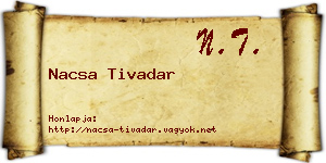 Nacsa Tivadar névjegykártya