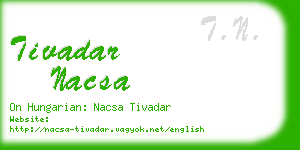 tivadar nacsa business card